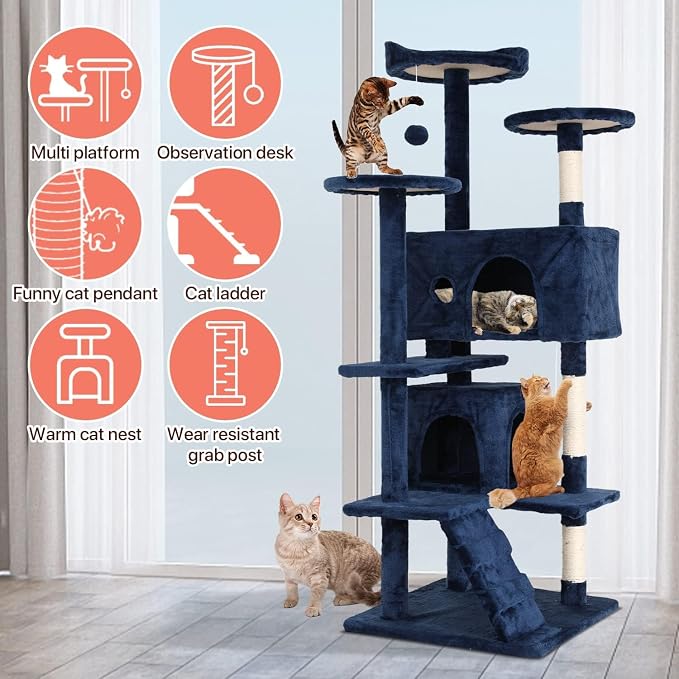 54in Cat Tree Cat Climbing Tower - Image 6
