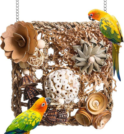 Bird Foraging Toys Natural Bird Toys Conure Toys Parrot Shredding Hanging Toys by Unknown