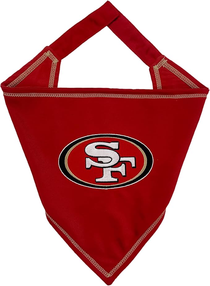 Pets First NFL San Francisco 49ERS Tie Bandana, Large/X-Large. Dog Cat Scarf Bib by PETSFIRST