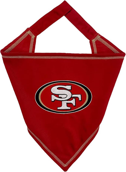Pets First NFL San Francisco 49ERS Tie Bandana, Large/X-Large. Dog Cat Scarf Bib by PETSFIRST