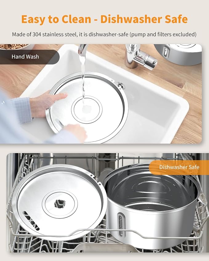 Cat Water Fountain Stainless Steel, 0.8gal/108oz Pet Water Fountain, 3 - Image 7