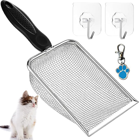 itPlus Cat Litter Scoop, Stainless Steel Cats Sturdy Mesh Scooper Kitty Litter by itPlus