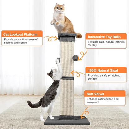 Cat Scratching Post 33 Inch Nature Sisal Scratch Post - Image 4