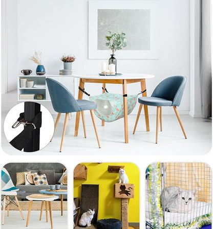 Unittype 2 Pieces Cat Cage Hammock Hanging Pet Bed Double Layer Soft Plush - Image 5