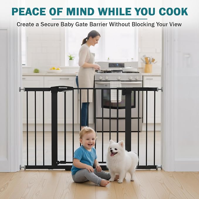 Mumeasy 29.7–48" Baby Gate for Stairs, Dog Gate for Doorways, Auto Close Child - Image 6