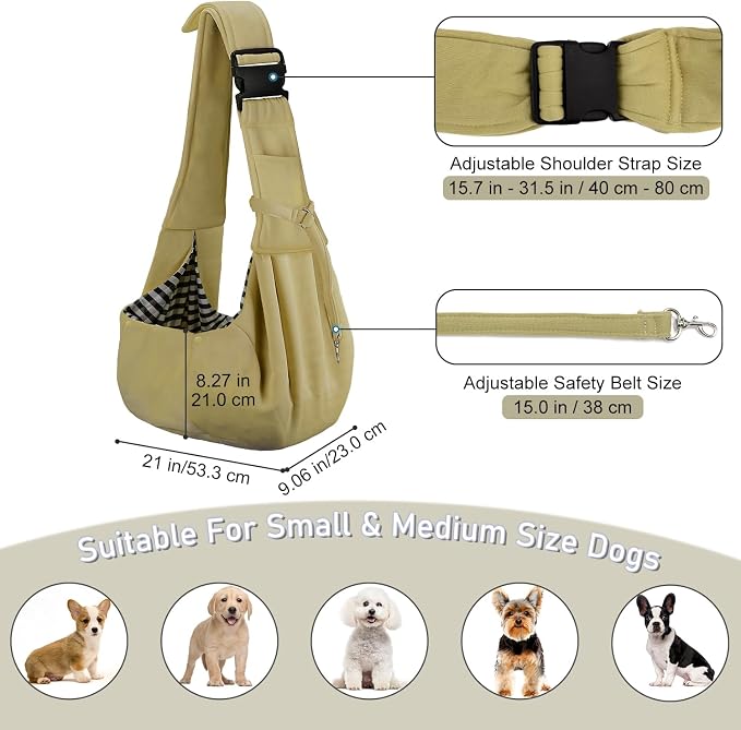 PETLOFT Reversible Dog Cat Sling Carrier, Small Dog Carrier, Adjustable Dog - Image 2