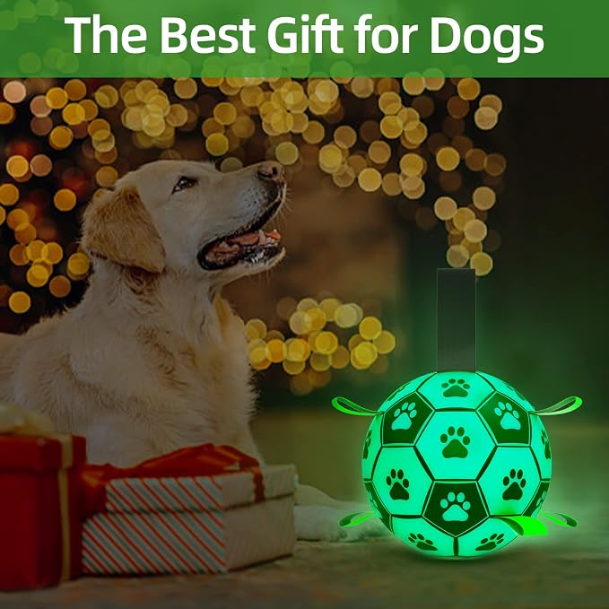 QDAN Glow in The Dark Dog Toys Soccer Ball - Image 5