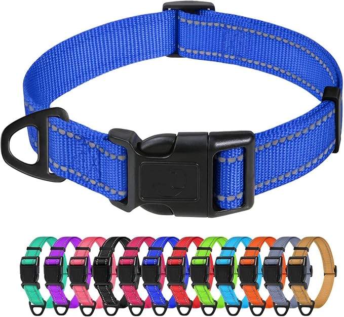 TagME Reflective Nylon Dog Collars, Adjustable Classic Pet Collar by TagME