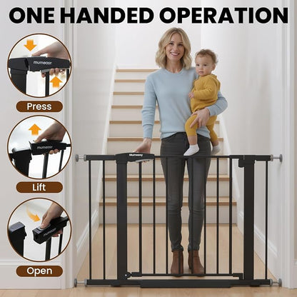 Baby Gate for Stairs, 29.7-40.6" Pressure Mounted Dog Gate, Auto Close Safety - Image 5