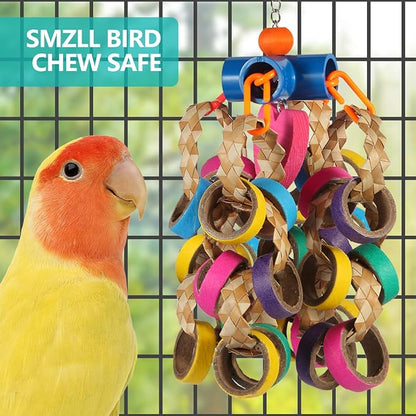 lovyoCoCo Bird Toys Conure Toys, Bird Parrot Foraging Shredder 24 Pcs Colorful - Image 4