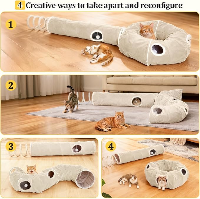 Ownpets 2-in-1 Cat Tunnel, Large Lollipop Shape Cat Tunnel Toy - Image 3