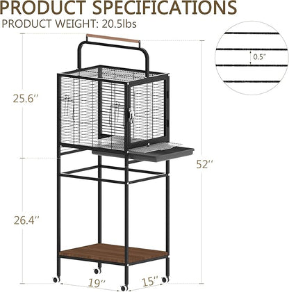 Bird Wrought Iron Cage, Home Style Detachable Travel Birdcage - Image 4