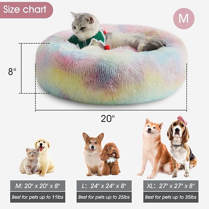WESTERN HOME WH Calming Dog & Cat Bed, Anti-Anxiety Donut Cuddler Warming Cozy - Image 6