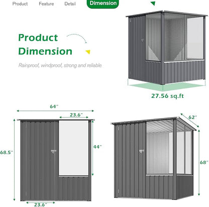 AECOJOY 5 x 5 FT Outdoor Large Bird Cage, Parrot Cage - Image 3