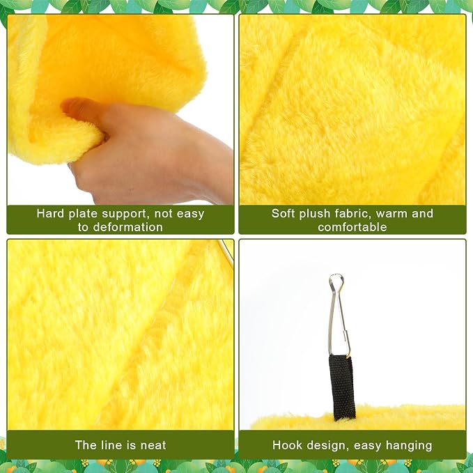 4 Pcs Winter Warm Bird Nest for Cage Plush Birds Hanging Snuggle Cave 6.7" and - Image 3