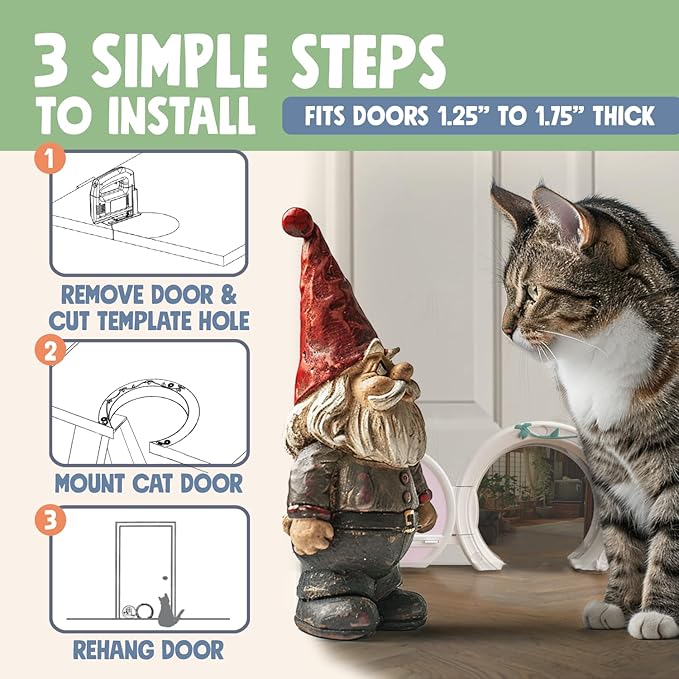 Gnome® Door Cat Door for Interior Doors - Image 4