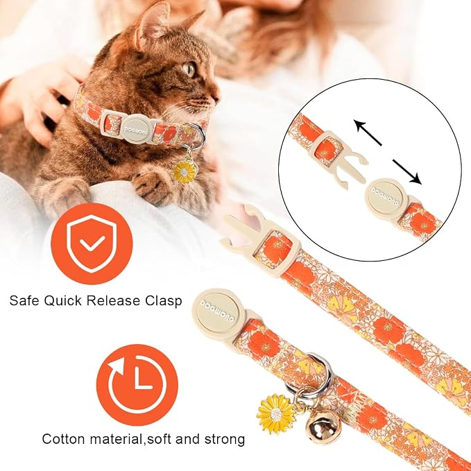 2 Pack Flower Cat Collars Breakaway - Image 2