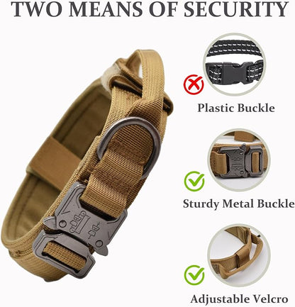 Tactical Dog Collar Set, Adjustable Military Training Nylon Dog Collar - Image 2