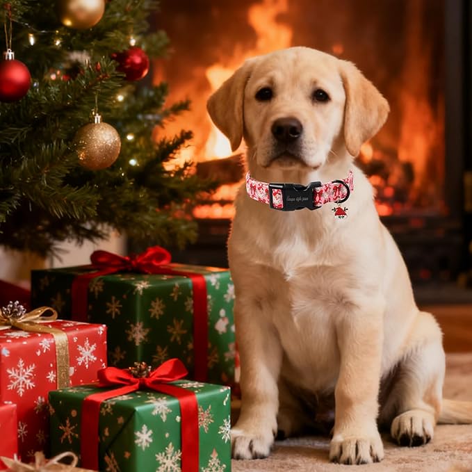Unique Style Paws Christmas Dog Collar, Lightweight & Adjustable Pet Collar - Image 5