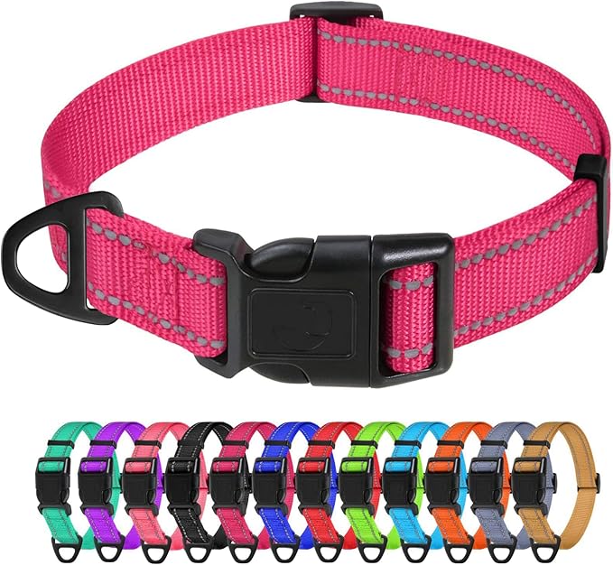 TagME Dog Collar, Adjustable Reflective Nylon Pet Collar by TagME