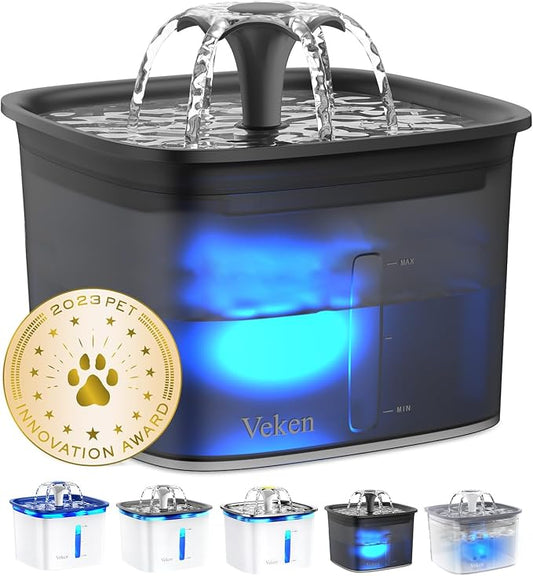 Veken Innovation Award Winner 95oz/2.8L Pet Fountain, Automatic Cat Water by Veken