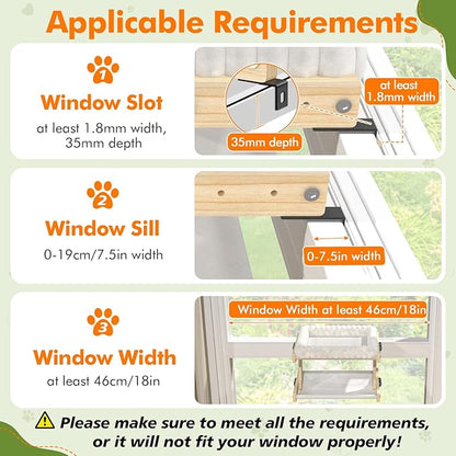 Cat Perch for Window XiaZ Cats Hammock Indoor Cat Bed for Window Adjustable - Image 7