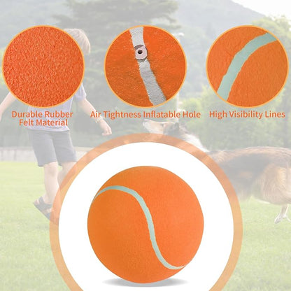 susu & wuwu Giant Tennis Ball for Dogs Yellow Big Tennis Ball for Dog Birthday - Image 3
