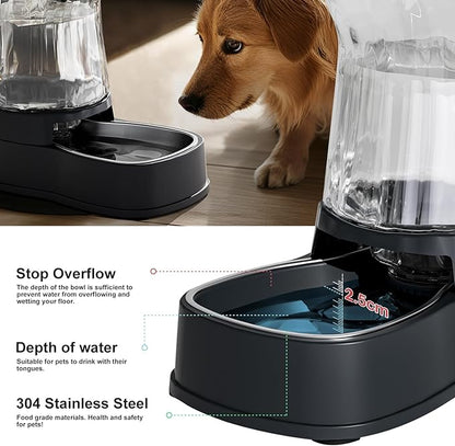 Gardner Pet Automatic Dog Water Dispenser Gravity Stainless Steel Waterer & - Image 4