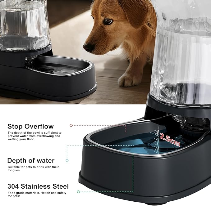 Gardner Pet Automatic Dog Water Dispenser Gravity Stainless Steel Water Waterer - Image 4
