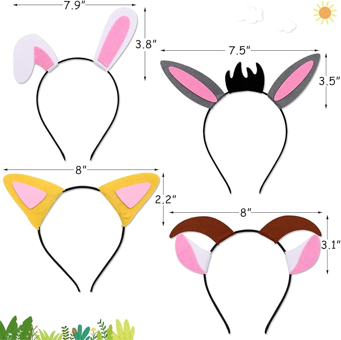 CiyvoLyeen Puppy Dog, Farm Animals Ear Headbands, - Image 4
