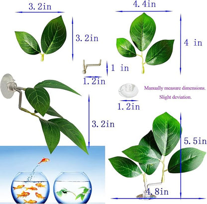 Fish Leaf Pad Fish Tank Accessories Aquarium Décor Simulating 3 pcs Adjustable - Image 5