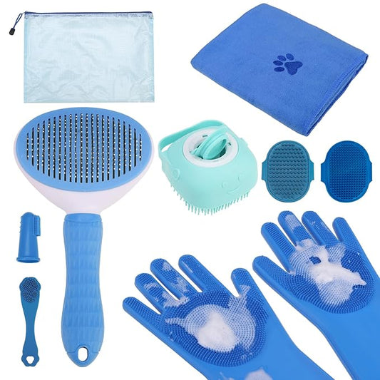 PAWCHIE Bath Grooming Kit for Pets, Washing Gloves, Bath Brush and Adjustable by PAWCHIE