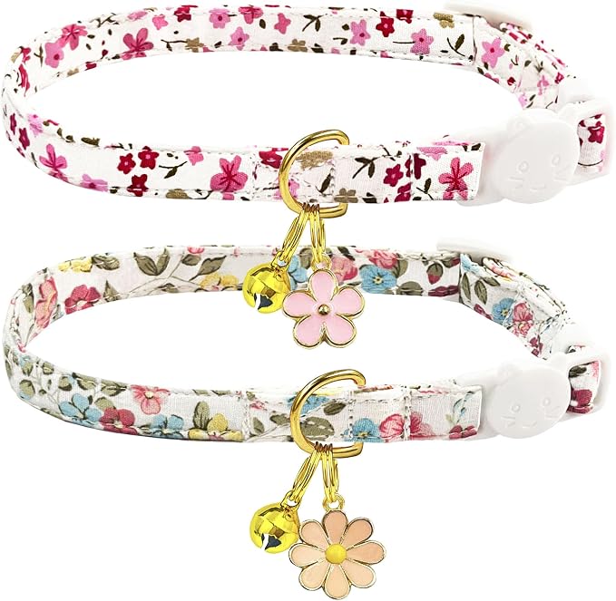 2 Pack Cotton Breakaway Cat Collars Set by Unknown