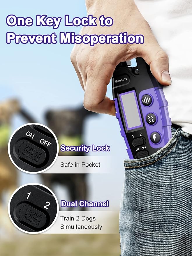 Bousnic Dog Shock Collar 2 Dogs - 3300 ft Waterproof Training Collar - Image 5