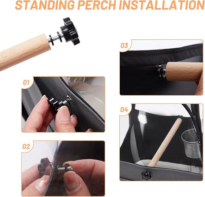 Bird Carrier for Travel with Clear Windows, Breathable Safe Fabric, Lightweight - Image 5