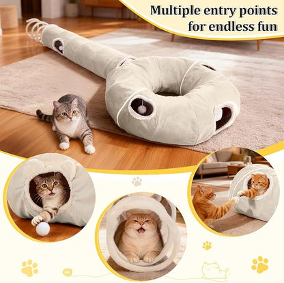Ownpets 2-in-1 Cat Tunnel, Large Lollipop Shape Cat Tunnel Toy - Image 6