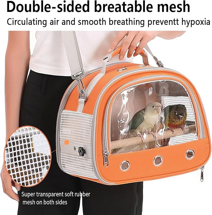 Bird Carrier, Bird Cage Parakeet Parrot Budgie Carrier Backpack - Image 9