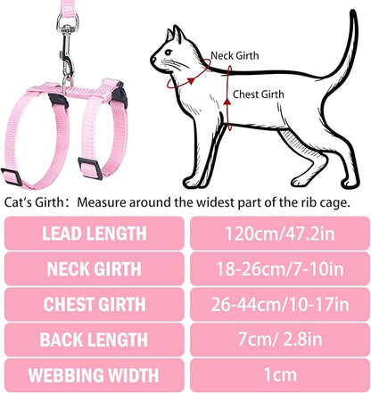 PUPTECK Adjustable Cat Harness and Leash Set Escape Proof Kitten Strap Collar - Image 3