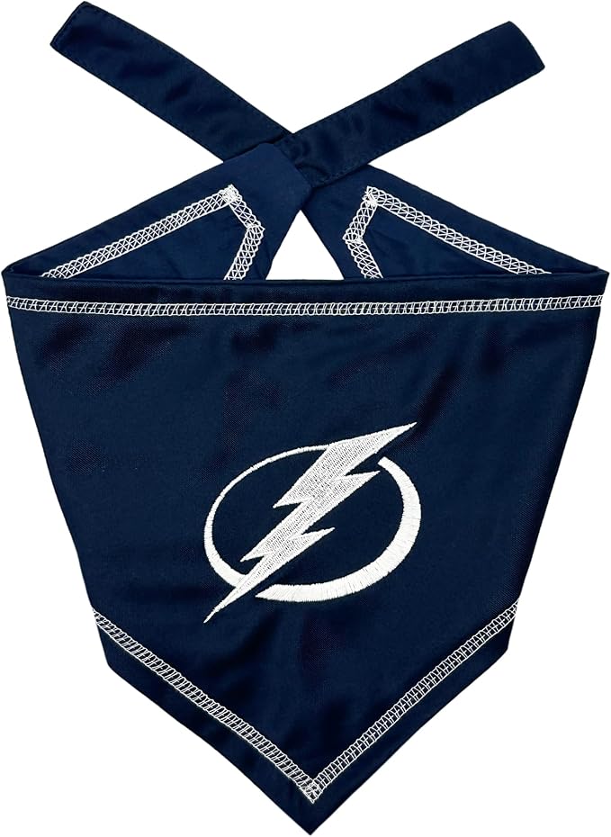Pets First NHL Tampa Bay Lightning TIE Bandana, Size Small/Medium. Dog Bandana by PETSFIRST