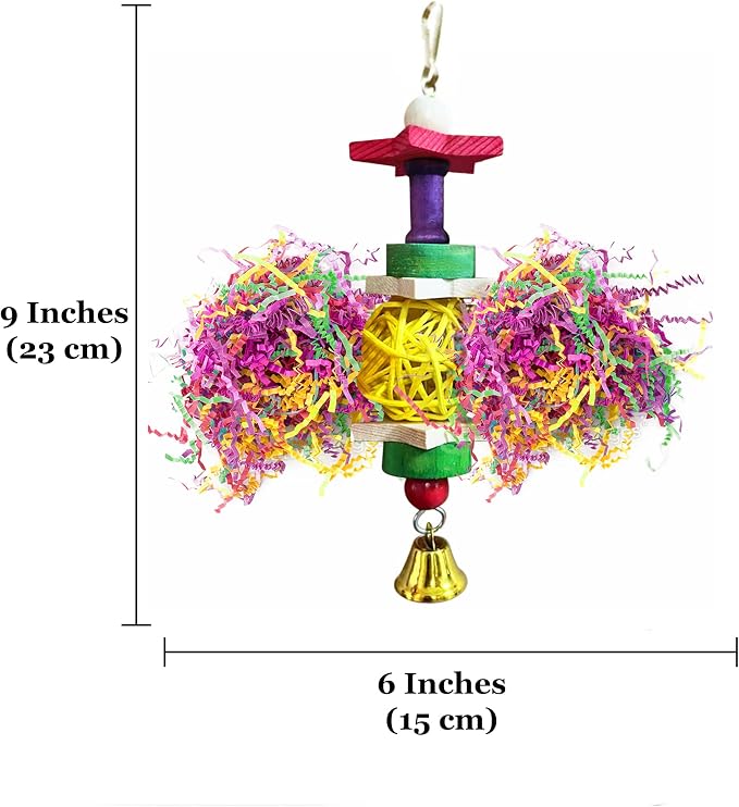 SunGrow Parakeet Toy, Brightly Colored Hanging Toy Made of Rattan, Wood and - Image 6