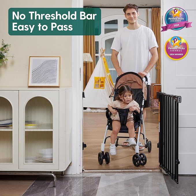 Babelio Baby Gate for Stairs & Doorways, 26-43" W 34" H Extra Tall| No Bottom - Image 3