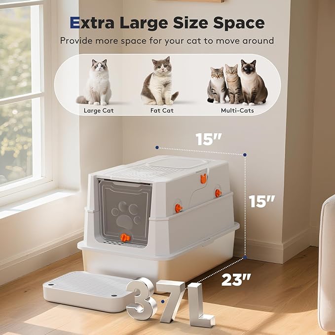 FURTIME Stainless Steel Litter Box - Image 7