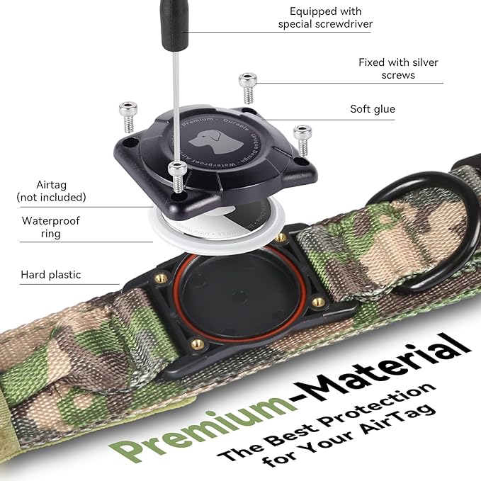 2026 Upgrade Waterproof AirTag Dog Collar, Military Tactical Dog Collar - Image 3