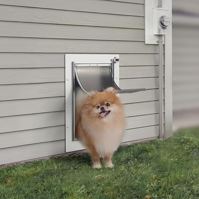 Baboni Pet Door for Wall, Steel Frame and Telescoping Tunnel, Aluminum Lock - Image 7