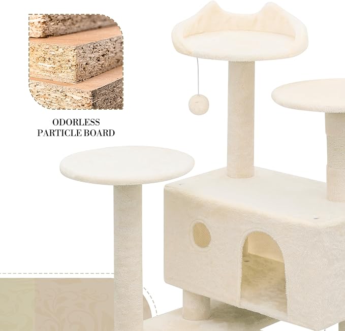 Athena Collection Cat Tree, 77 Inch Cat Tower - Image 4