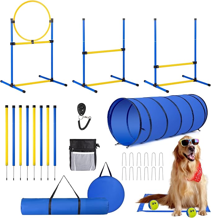Dog Agility Course Backyard Set，Dog Agility Equipment, Dog Obstacle Course by JRUICFDY