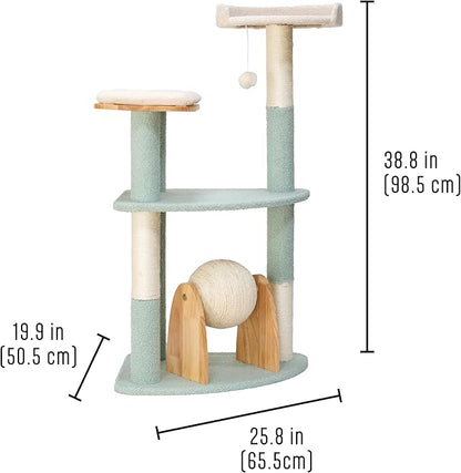 Kitty City Triple Perch Wooden Cat Tower - Image 3