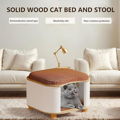 Cat Bed for Indoor Cats – Wooden Cat House - Image 3