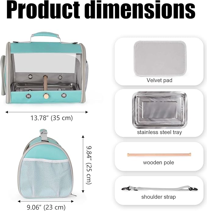 Long Tail Portable Bird Travel Carrier Cage - Image 2