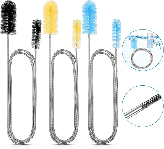 Patelai 3 Pieces Aquarium Filter Hose Brush Stainless Flexible Tube Cleaning by Patelai